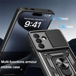 For Samsung Galaxy A18 5G  /  A18 4G  /  A17 5G  /  A17 4G Case with Slide Camera Lid PC + TPU Kickstand Phone Cover