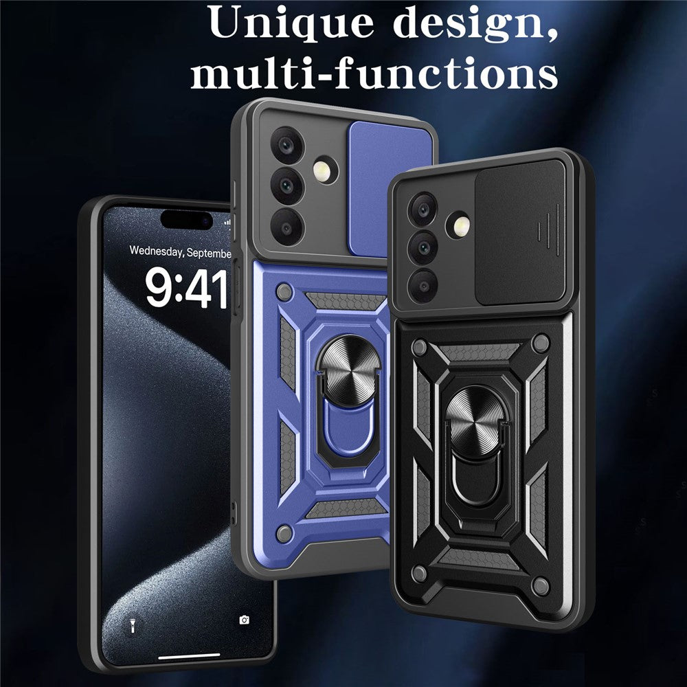 For Samsung Galaxy A18 5G  /  A18 4G  /  A17 5G  /  A17 4G Case with Slide Camera Lid PC + TPU Kickstand Phone Cover