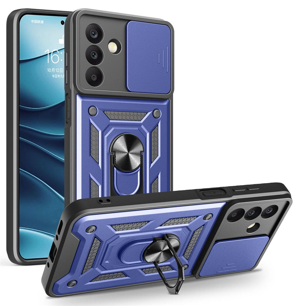 For Samsung Galaxy A18 5G  /  A18 4G  /  A17 5G  /  A17 4G Case with Slide Camera Lid PC + TPU Kickstand Phone Cover