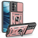 For Samsung Galaxy A18 5G  /  A18 4G  /  A17 5G  /  A17 4G Case with Slide Camera Lid PC + TPU Kickstand Phone Cover