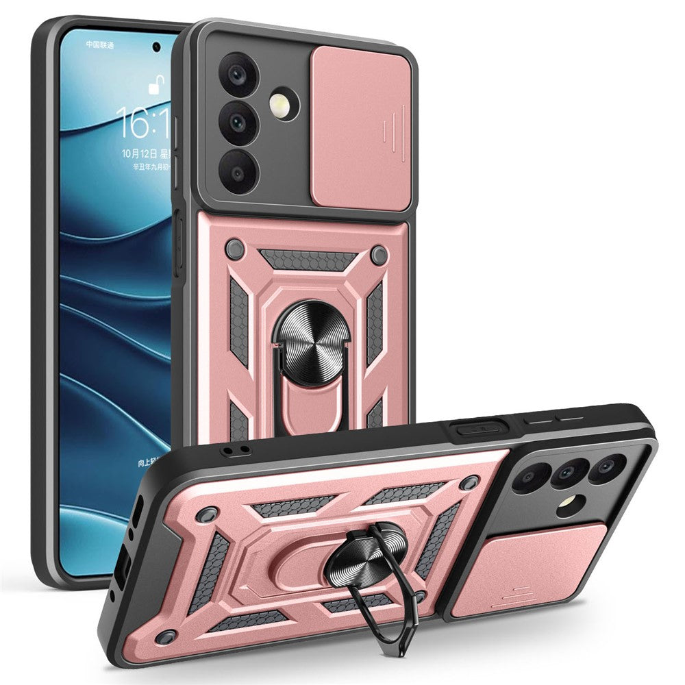 For Samsung Galaxy A18 5G  /  A18 4G  /  A17 5G  /  A17 4G Case with Slide Camera Lid PC + TPU Kickstand Phone Cover