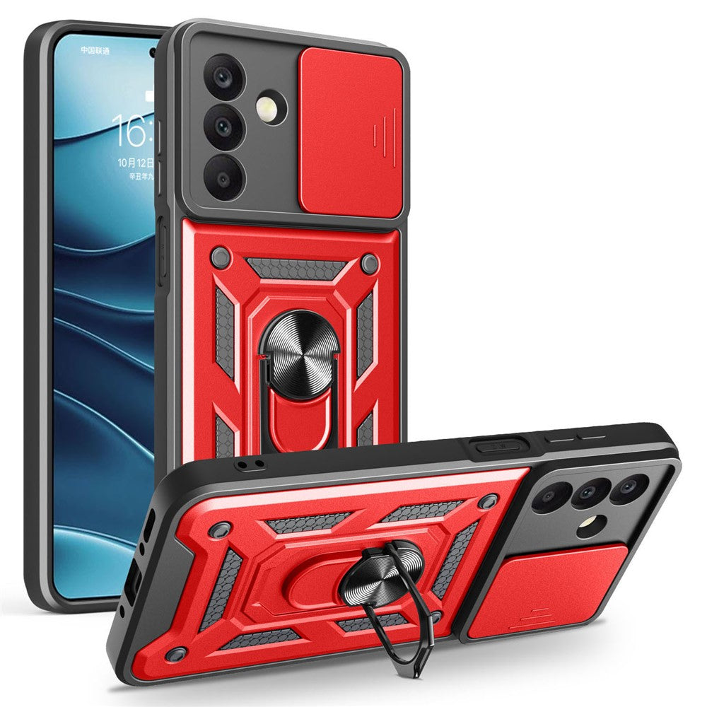 For Samsung Galaxy A18 5G  /  A18 4G  /  A17 5G  /  A17 4G Case with Slide Camera Lid PC + TPU Kickstand Phone Cover