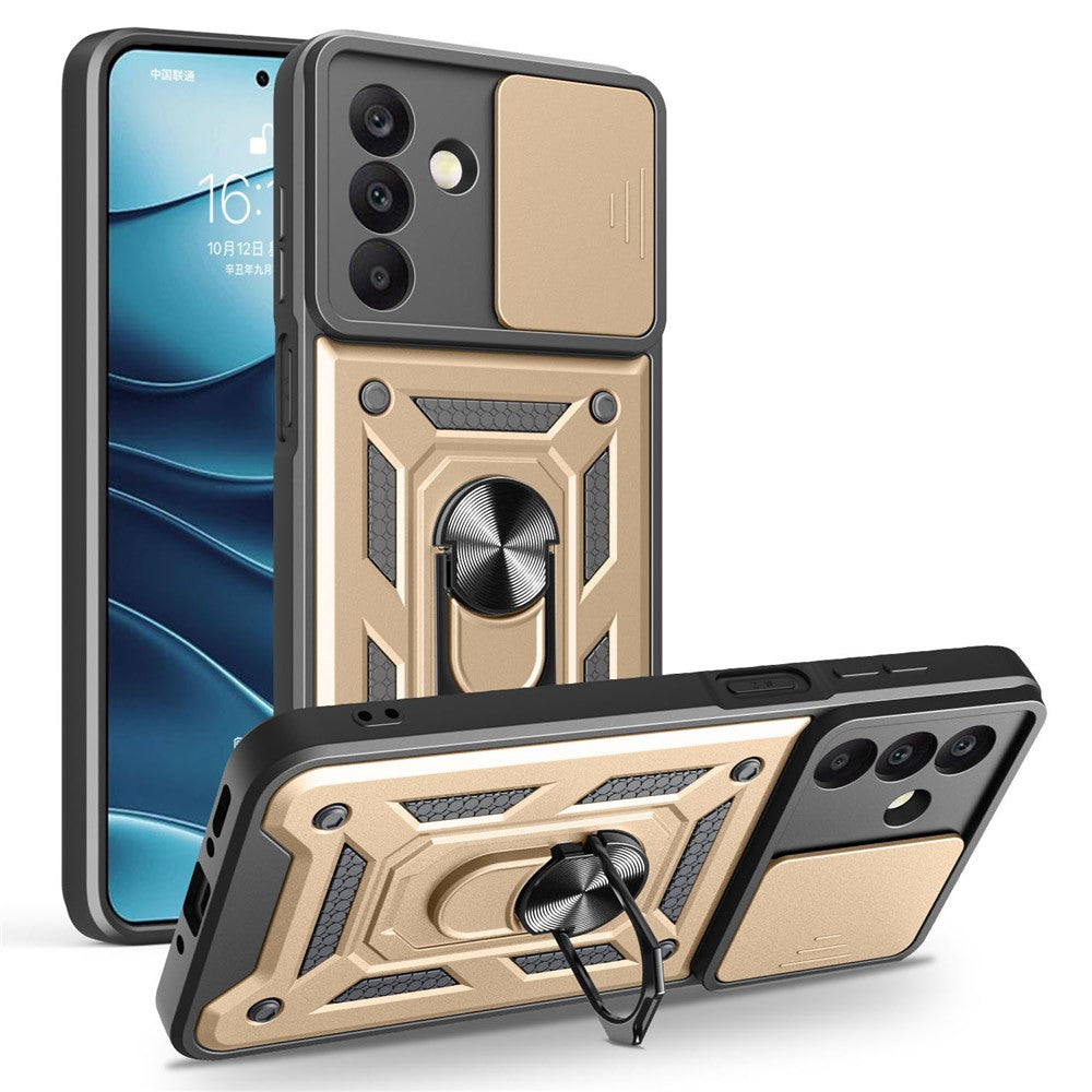 For Samsung Galaxy A18 5G  /  A18 4G  /  A17 5G  /  A17 4G Case with Slide Camera Lid PC + TPU Kickstand Phone Cover