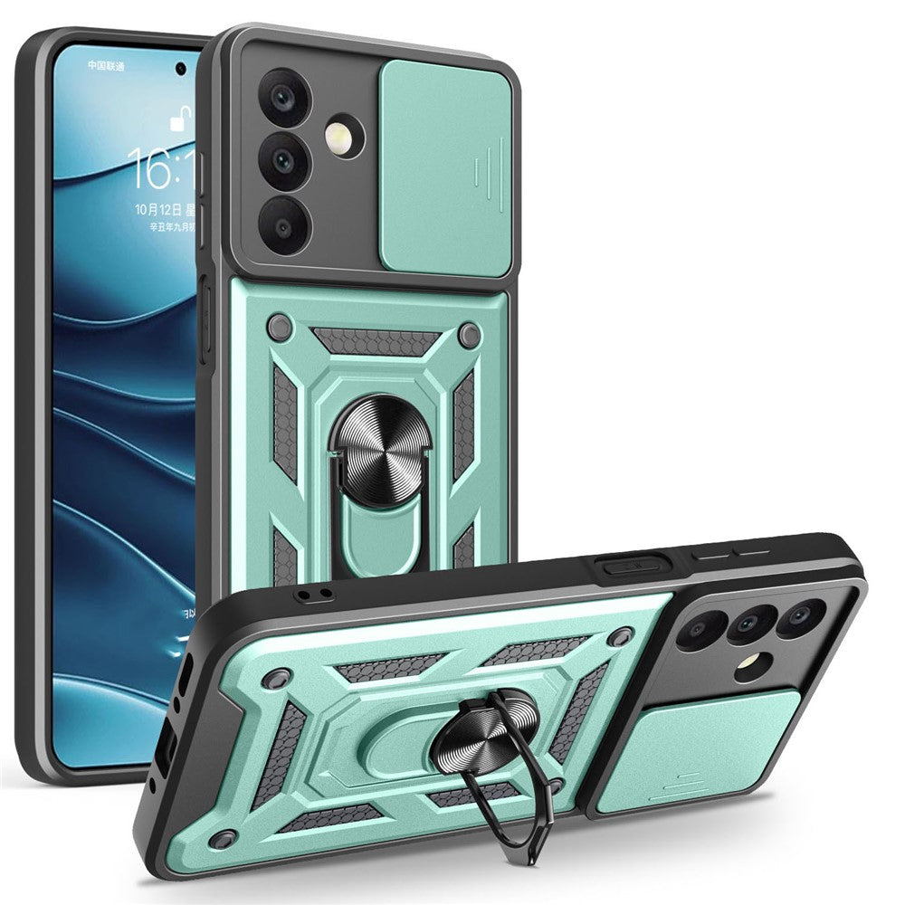 For Samsung Galaxy A18 5G  /  A18 4G  /  A17 5G  /  A17 4G Case with Slide Camera Lid PC + TPU Kickstand Phone Cover