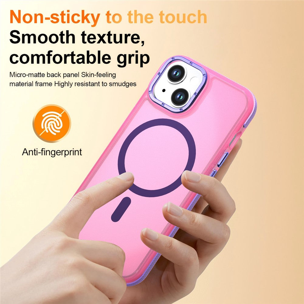 Til iPhone 14 / 13 Magnetisk Cover Farveblokering PC + TPU Anti-fingeraftryk Telefoncover