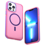 For iPhone 13 Pro Magnetic Case Color Blocking PC + TPU Anti-Fingerprint Phone Cover