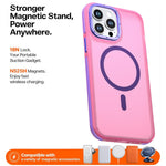 For iPhone 13 Pro Magnetic Case Color Blocking PC + TPU Anti-Fingerprint Phone Cover
