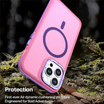 For iPhone 13 Pro Magnetic Case Color Blocking PC + TPU Anti-Fingerprint Phone Cover