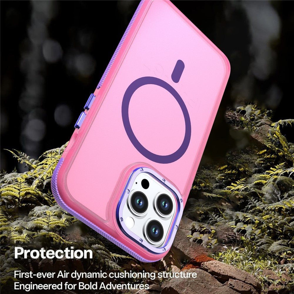 For iPhone 13 Pro Magnetic Case Color Blocking PC + TPU Anti-Fingerprint Phone Cover