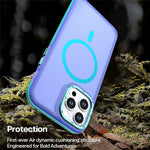 For iPhone 13 Pro Max Magnetic Case Color Blocking PC + TPU Anti-Fingerprint Phone Cover