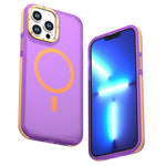 For iPhone 13 Pro Max Magnetic Case Color Blocking PC + TPU Anti-Fingerprint Phone Cover