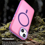 For iPhone 15 Magnetic Case Color Blocking PC + TPU Anti-Fingerprint Phone Cover