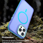 For iPhone 15 Pro Magnetic Case Color Blocking PC + TPU Anti-Fingerprint Phone Cover