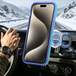 For iPhone 15 Pro Magnetic Case Color Blocking PC + TPU Anti-Fingerprint Phone Cover