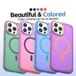 For iPhone 15 Pro Magnetic Case Color Blocking PC + TPU Anti-Fingerprint Phone Cover