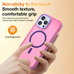 For iPhone 15 Pro Max Magnetic Case Color Blocking PC + TPU Anti-Fingerprint Phone Cover