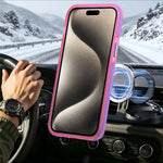 For iPhone 15 Pro Max Magnetic Case Color Blocking PC + TPU Anti-Fingerprint Phone Cover