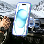 For iPhone 16 Magnetic Case Color Blocking PC + TPU Anti-Fingerprint Phone Cover