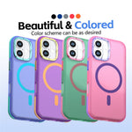 For iPhone 16 Magnetic Case Color Blocking PC + TPU Anti-Fingerprint Phone Cover