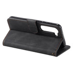 For Samsung Galaxy S23 Stand Wallet Phone Case Splicing Stitching PU Leather + TPU Cover