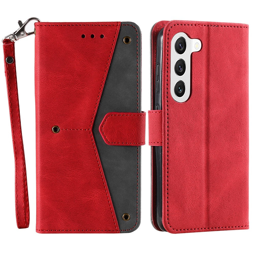For Samsung Galaxy S23 Stand Wallet Phone Case Splicing Stitching PU Leather + TPU Cover