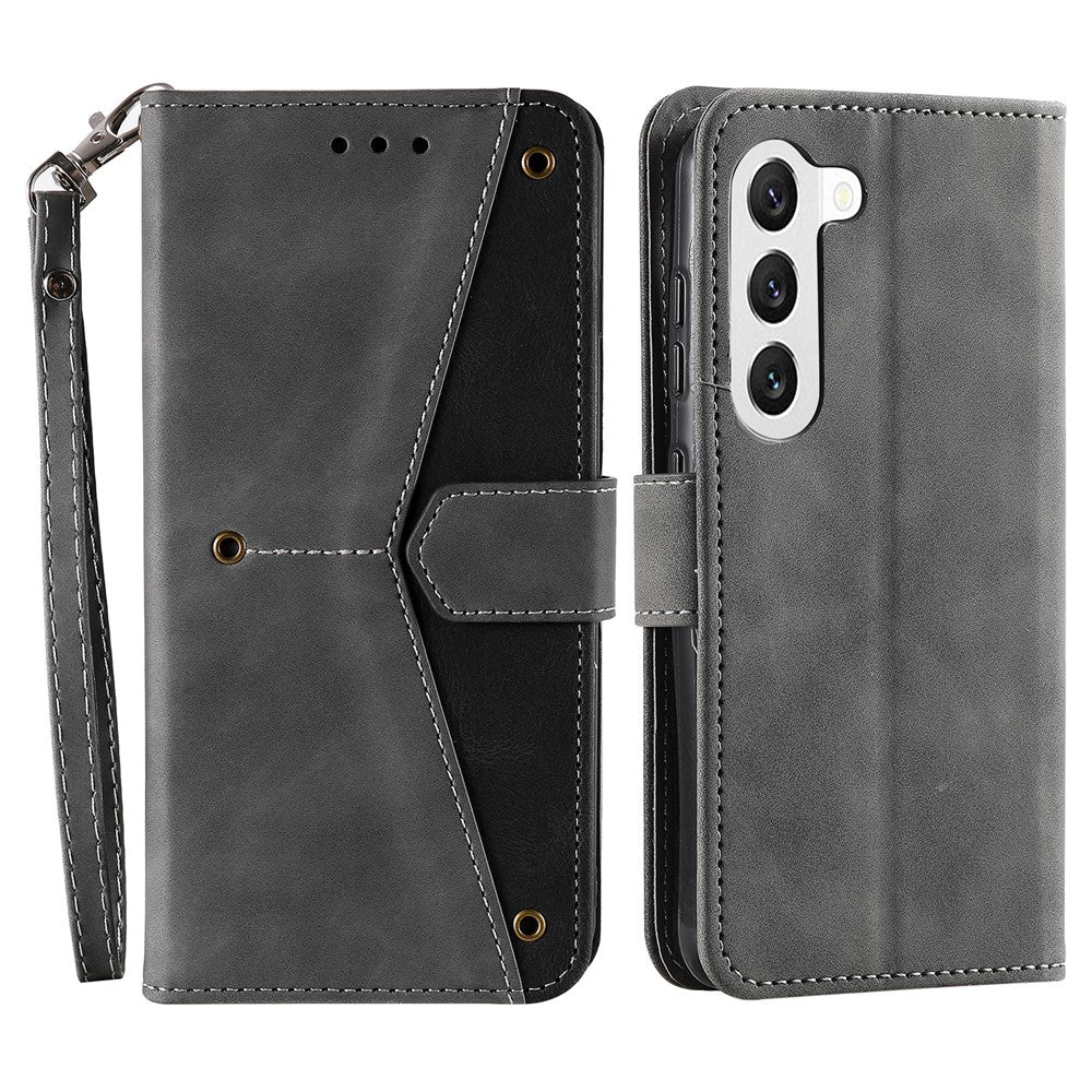 For Samsung Galaxy S23 Stand Wallet Phone Case Splicing Stitching PU Leather + TPU Cover