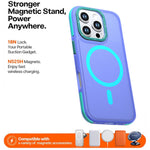 For iPhone 16 Pro Magnetic Case Color Blocking PC + TPU Anti-Fingerprint Phone Cover