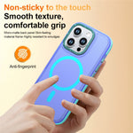 For iPhone 16 Pro Magnetic Case Color Blocking PC + TPU Anti-Fingerprint Phone Cover