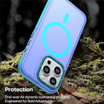 For iPhone 16 Pro Magnetic Case Color Blocking PC + TPU Anti-Fingerprint Phone Cover