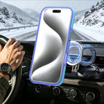 For iPhone 16 Pro Magnetic Case Color Blocking PC + TPU Anti-Fingerprint Phone Cover