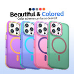 For iPhone 16 Pro Magnetic Case Color Blocking PC + TPU Anti-Fingerprint Phone Cover