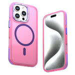 For iPhone 16 Pro Magnetic Case Color Blocking PC + TPU Anti-Fingerprint Phone Cover