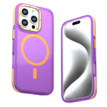 For iPhone 16 Pro Magnetic Case Color Blocking PC + TPU Anti-Fingerprint Phone Cover