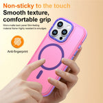 Til iPhone 16 Pro Max Magnetisk Cover i Farveblok PC + TPU Anti-Fingeraftryk Telefoncover