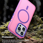 Til iPhone 16 Pro Max Magnetisk Cover i Farveblok PC + TPU Anti-Fingeraftryk Telefoncover