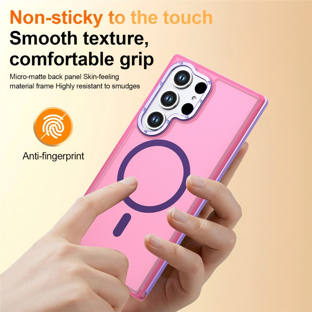 Samsung Galaxy S22 Ultra 5G / Galaxy S23 Ultra magnetisk cover i farveblokerende PC + TPU med anti-fingeraftryk