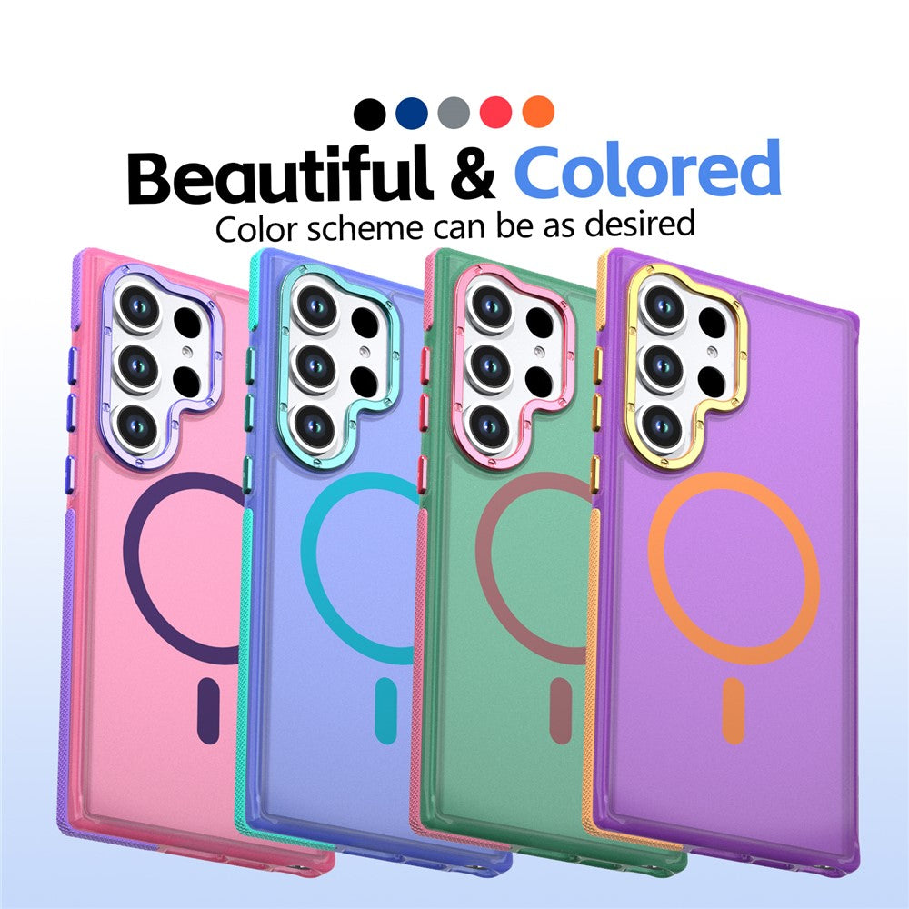 Samsung Galaxy S22 Ultra 5G / Galaxy S23 Ultra magnetisk cover i farveblokerende PC + TPU med anti-fingeraftryk
