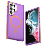 Samsung Galaxy S22 Ultra 5G / Galaxy S23 Ultra magnetisk cover i farveblokerende PC + TPU med anti-fingeraftryk