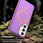 Til Samsung Galaxy S24 / Galaxy S25 Magnetisk Etui Farveblokering PC + TPU Anti-Fingeraftryk Telefoncover