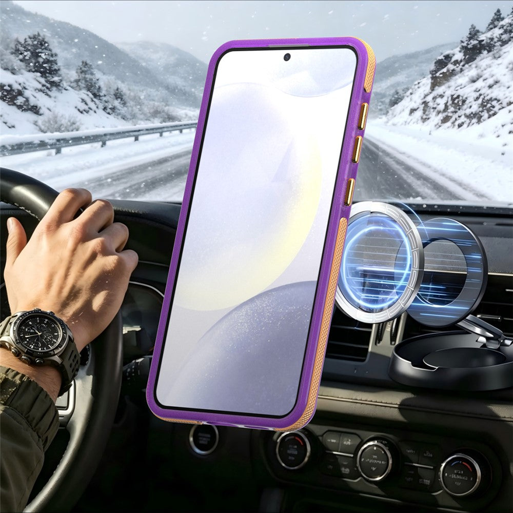 Til Samsung Galaxy S24 / Galaxy S25 Magnetisk Etui Farveblokering PC + TPU Anti-Fingeraftryk Telefoncover