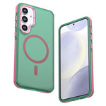 Til Samsung Galaxy S24 / Galaxy S25 Magnetisk Etui Farveblokering PC + TPU Anti-Fingeraftryk Telefoncover
