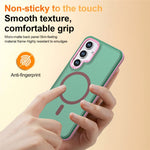For Samsung Galaxy S24+  /  Galaxy S25+ Magnetic Case Color Blocking PC + TPU Anti-Fingerprint Phone Cover