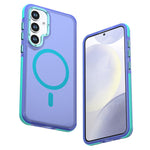 For Samsung Galaxy S24+  /  Galaxy S25+ Magnetic Case Color Blocking PC + TPU Anti-Fingerprint Phone Cover