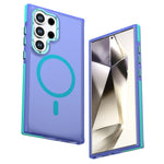 For Samsung Galaxy S24 Ultra Magnetic Case Color Blocking PC + TPU Anti-Fingerprint Phone Cover