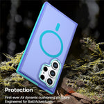 For Samsung Galaxy S24 Ultra Magnetic Case Color Blocking PC + TPU Anti-Fingerprint Phone Cover
