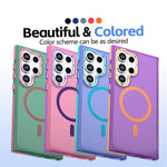For Samsung Galaxy S24 Ultra Magnetic Case Color Blocking PC + TPU Anti-Fingerprint Phone Cover