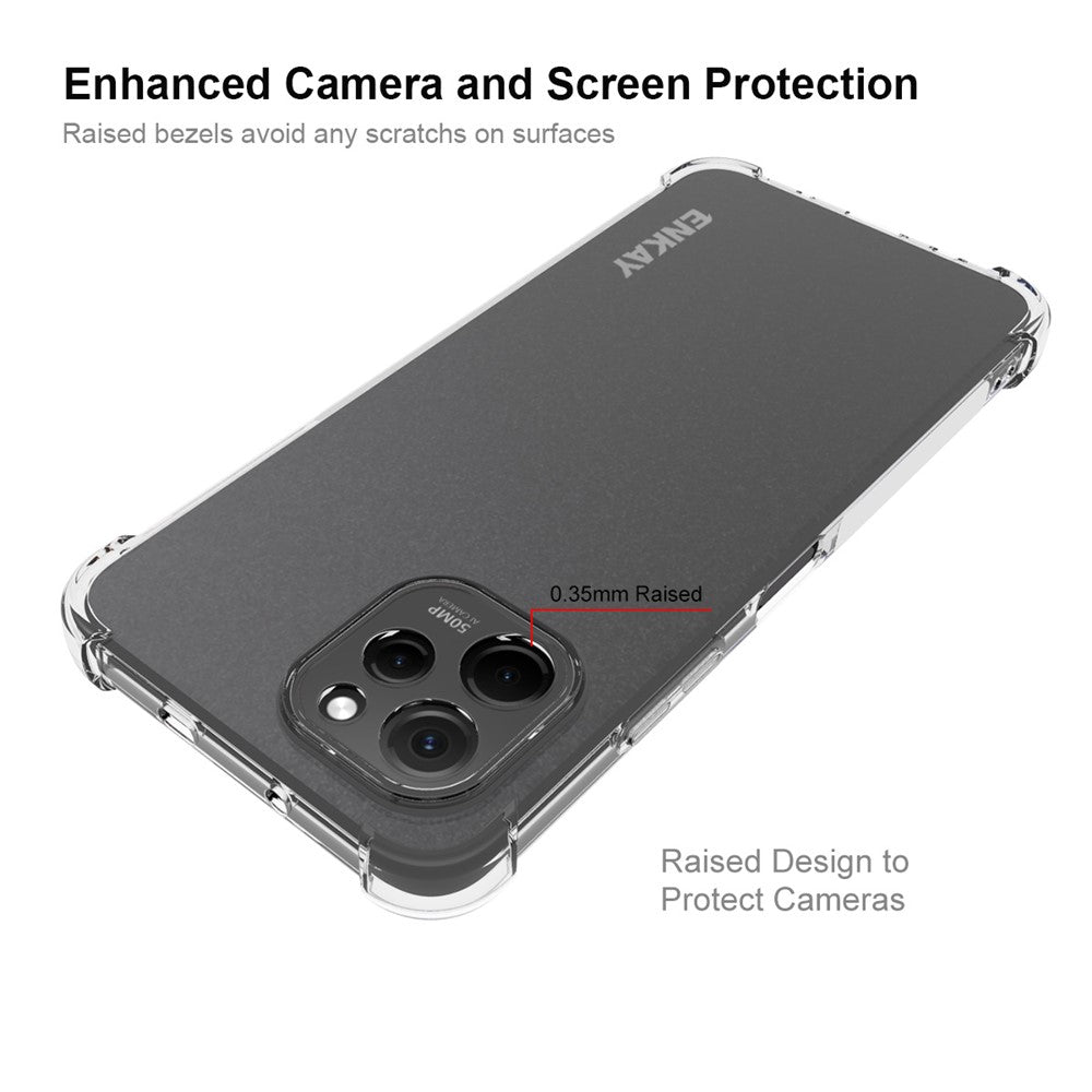 ENKAY HAT PRINCE Anti-slip Strip Edge Clear Case for Huawei nova Y61 4G, Thickened Corners Shockproof TPU Cell Phone Cover