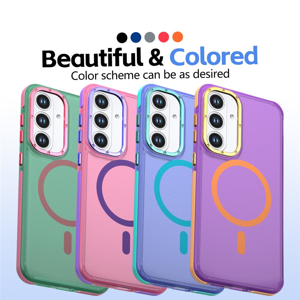 Til Samsung Galaxy S26 FE Magnetisk Cover Farveblokering PC + TPU Anti-fingeraftryk Telefoncover