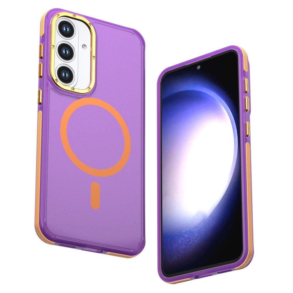 Til Samsung Galaxy S26 FE Magnetisk Cover Farveblokering PC + TPU Anti-fingeraftryk Telefoncover