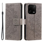 For Xiaomi 13 Pro 5G Imprinted Mandala Flower Phone Case Anti-drop Wallet Stand Cover with Strap
